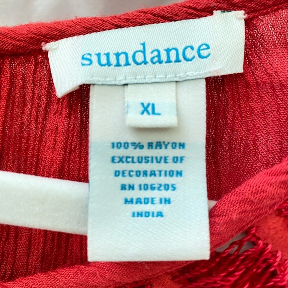 Sundance Red Easy Elegance Shirred Tank Size XL - Picture 4 of 4